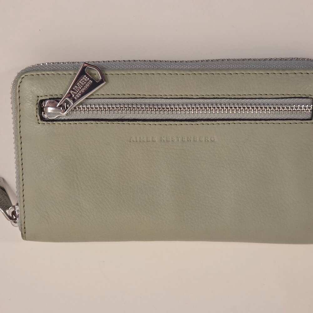 Aimee Kestenberg Zip-Around Leather Wallet – Sage